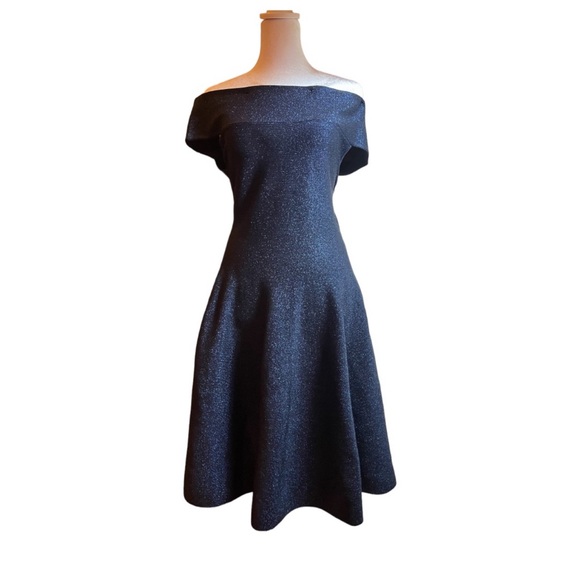 NWT Ted Baker Shelbiy Knitted Bardot Skater Dress. Navy Blue. Size 3 (US Size 6) - Picture 9 of 13